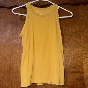 American Eagle Outfitters Yellow Fitted Sleeveless Tank Top